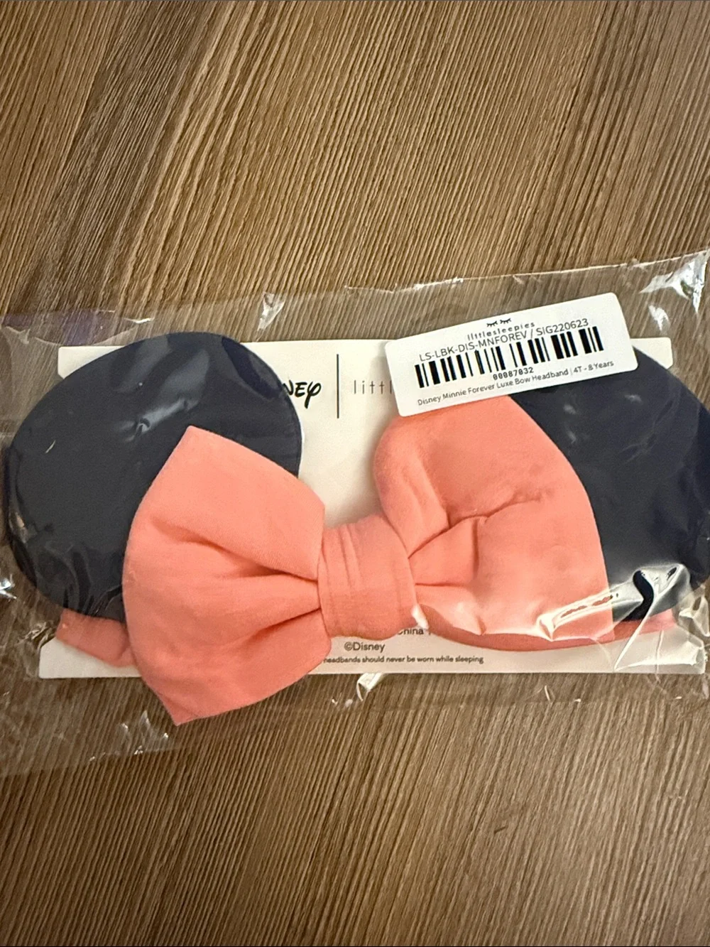 New Little Sleepies x Disney Minnie Mouse Luxe Bow Headband 4T-8Y
